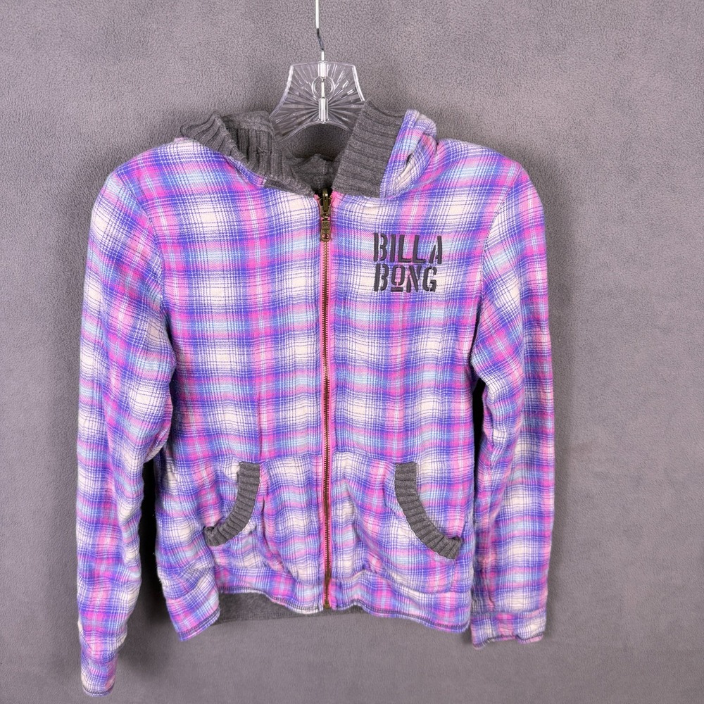 VTG Y2K Billabong Women's Reversible Hoodie M Skate Grunge Surfer Girl 00s 90s
